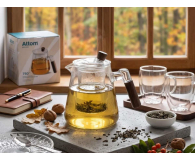 Altom Dzbanek szklany z zaparzaczem 750 ml drewniana rączka - 1611188 - zdjęcie 5